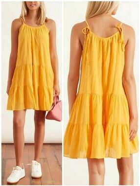 Samsoe Samsoe Tiered Marigold Yellow Dress, S